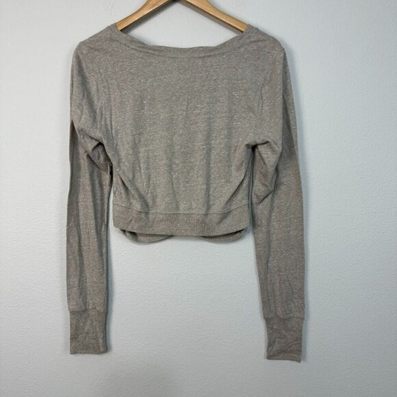 Free People Movement Undertow Long Sleeve Cropped Top Heather Grey Size M - Picture 7 of 16